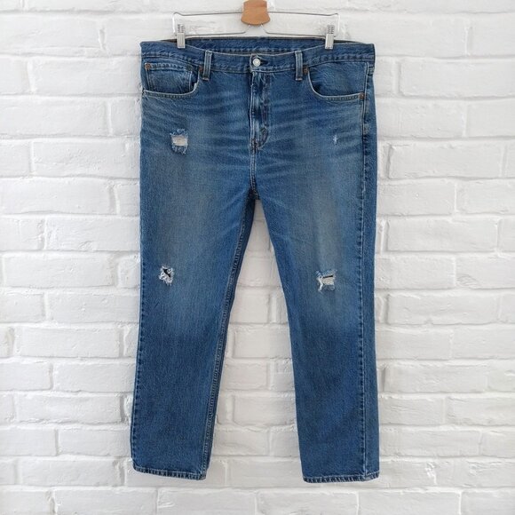 Levi's Other - Levis Jeans Mens 38x30 511 Blue Straight Leg Distressed Mid Rise Mid Wash